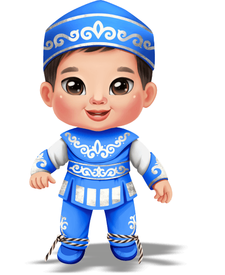 Кыргыз улуттук кийимин кийген наристе